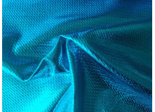 Folienjersey Metallic Webware Waben türkis